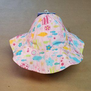 I Play Sun Protection Hat 9-18 Months Pink